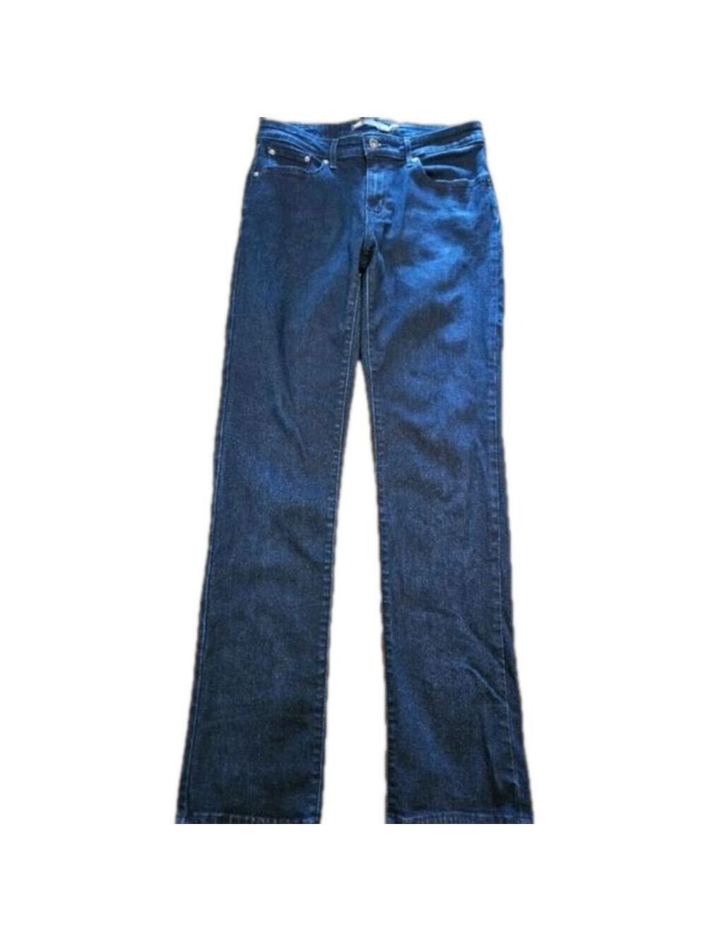LEVI'S DEMI CURVE CLASSIC MID-RISE STRAIGHT LEG DENIM DARK WASH JEANS SIZE 10